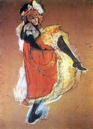 Тулуз-Лотрек-Монфа.анцующая Джейн Авриль, эскиз к плакату "Жарден де Пари". 
